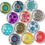 FINDMAG 12 Pcs Glass Fridge Magnets, Cute Fridge Magnet Sticker, Strong Refrigerator Magnets Heavy Duty, Small Magnets for Whiteboard, Classroom, Kitchen, Office, Home and Cabinet