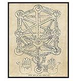 Kabbalah Tree of Life Wall Decor - Kabbalah Sefirot - Jewish Wall Decor - Jewish Art - Vintage Spiritual Mysticism - Occult New Age Decoration - Spiritual Print - Kabbalistic Astrology - 8x10 Poster