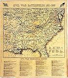 Civil War Battle Map 1861-1865 Replica Document