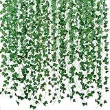 Freyalife Fake Vines for Room Decor(12 Pack 84 Feet) Aesthetic Artificial Plant Ivy Leaves Hanging Greenery Garlands for Home Bedroom Wall Wedding Christmas Party Office Patio Outdoor Garden Décor