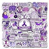 BIGZORO 50 PCS Alzheimers Sticker Inspirational Vinyl Decals Waterproof Accessories Decorative Labels for Bicycle Laptop Bumper Truck Vehicle Bike Suitcases Water Bottle
