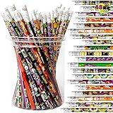JOYIN 48PCS Halloween Pencils Bulk with Eraser, Colorful Fall Pencil Assortment, 12 Design Halloween Themed Stationery Set for Kid Girl Boy Trick or Treating Party Favor Supplies, Classroom Gift Prize