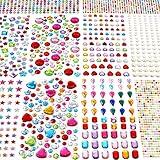 2774pcs Gem Stickers Jewels for Crafts - Self Adhesive Rhinestone Jewel Stickers, Stick on Gems Rhinestones for Crafts, Acrylic Bling Heart Stickers, Craft Supplies for Kids