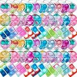 60 pcs Pop Fidget Keychain, Mini Fidget Toys Bulk, Party Favors for Kids 4-8,8-12 Years Kids Goodie Girls Bag Stuffers Fidgets for Classroom Prizes Sensory for Easter Party Favors