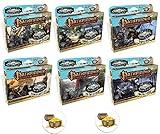 Mixed Bundle of All 6 Pathfinder Adventure Card Game Skull and Shackles Expansion Decks and 2 Treasure Chest Buttons