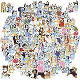 100 Cartoon Stickers Colorful Aesthetic VSCO Vinyl/PVC Waterproof Decals for Water Bottle, Phone, Case, Laptop, Skateboard, Gift for Kids, Teens, Boys and Girls (Blue 100)