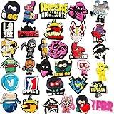 33Pcs Game Shoe Charms for Clog Sandals Decoration,Video Game Shoes Decoration Accessories for Kids Boys Girls Party Favor Gifts