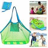 SupMLC Mesh Beach Bag Extra Large Beach Bags and Totes Tote Backpack Toys Towels Sand Away For Holding Beach Toys Children' Toys Market Grocery Picnic Tote