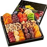 Holiday Christmas Dried Fruit & Nuts Gift Basket Arrangement Platter, Gourmet Food Snack Box, Thanksgiving Gift Basket, Birthday Care Package, Healthy Kosher - Her Him - 12 Snackberry Assortment (Single)