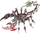 KonHaovF Red 3D Metal Puzzle Scorpion for Adults, DIY Colorful 3D Metal Model Kits to Build with Tool, 3D Desktop Model Kits Building Toys for Adults/Teens