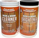 Deck & Wood Cleaner + Brightener Removes Mold, Mildew, Stains, and Tannins, 32 oz. Combo 2 Part System Restores 1200 sq. ft.