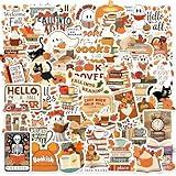 50Pcs Fall Into Reading Stickers Pack for Kindle Waterproof Vinyl Fall Bookish Sticker for Kids Teens Adult and Bookworm Funny Black Cat and Ghost Bookish Decals Laptop Book Phone Sticker