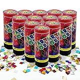 12 PCS Confetti Poppers Cannons for Wedding Birthday Graduation Baby Shower Anniversary Christmas New Year's Kids Fun Party Supplies Decorations and Favors