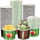 80 Pcs Football Party Supplies Football Snack Bowl 9 oz Game Day Football Bowls Paper Cups Football Serving Bowl Disposable Paper Bucket for Family Dinner Tailgate Parties Sports Event, 2 Styles