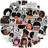 Zonon 100 Pieces Melanin Stickers Black Girl Pop Singer Laptop Decal for Computer Water Bottles Skateboard Graffiti Patches, Trendy Waterproof Vinyl Stickers for Teens(Stylish)