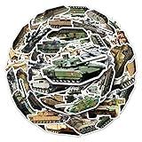 50 PCS Army Tank Stickers, Waterproof Military Vehicle Decals for Kids Teens Adults, Scrapbooking Crafting Laptop Water Bottle Decorations, Army Themed Gifts
