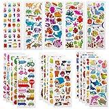 SAVITA 3D Stickers for Kids & Toddlers 500+ Puffy Stickers Variety Pack for Scrapbooking Bullet Journal Including Animal, Numbers, Fruits, Fish, Dinosaurs, Cars and More…