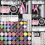 Morovan Acrylic Nail Kit - Nail Kit Set Professional Acrylic with Everything for Beginners Glitter Acrylic Nail Set DIY Nail Extension Starter Kit, Clear