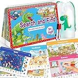 Elfew Search and Find Book for Kids Ages 4-6,3-8, Reusable Activity Mats with 2 Dry Erase Markers 24 Themes Activity Book,Educational Toys for 3+ Year Old