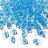 150 Mini Acrylic Pacifiers for Baby Shower Game, 0.86 Inch Bulk Chupones para Gender Reveal Party Favors Table Decoration (Blue)