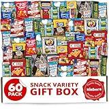 Snack Box Care Package Gift Box 60 Count - Large Variety Snack & Treats for College Students, Adults, Kids, and Office Treats