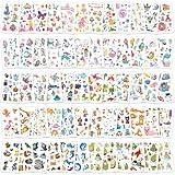 Zhtulck Tattoos for Kids, 600+ Mixed Styles Temporary Tattoos Set Girls and Boys, Waterproof Cartoon Fake Tattoo Stickers Set for Kids Party Bags Birthday Present Favors Supplies