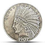 YukaBa MarshLing Antique Liberty Indian Head Ten-Dollars Coin - Great American Commemorative Old Coins- Uncirculated Morgan Dollars-Discover History of US Coins Perfect Quality