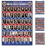 YKQuarnion USA Presidents Poster 2025 Chart - Laminated Classroom Decor for History Learning - Compact 18x12 Inch Wall Art for Kids & Adults