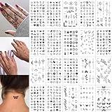 JoyfulGlam 630 PCS Small Finger Temporary Tattoo Adult Realistic Tiny Fake Tattoos For Women Bulk Mini Cute Black Long Lasting Temp Tattoos Stickers For Hand