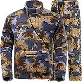 NEW VIEW Quiet Whitetail Deer Bow Hunting Clothes for Men, Cold Weather Wind Proof Camo Hunting Jacket and Pants with Fleece