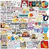 Theatre Stickers,50 PCS Aesthetic Waterproof Stickers,Vinyl Stickers for Water Bottle,Laptop,Phone,Skateboard Stickers for Teens Girls Kids (Theatre)