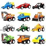 Yeonha Toys Pull Back Vehicles, 12 Pack Mini Assorted Construction Vehicles and Race Car Toy, Vehicles Truck Mini Car Toy for Kids Toddlers Boys Child, Pull Back and Go Car Toy Play Set