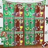 Superbowl Football Party Decorations Foil Fringe Curtains, 2 Pack 3.3x6.6ft Green Brown Tinsel Backdrop Super Bowl Sunday Night Football Game Day Photo Booth Backdrops Superbowl Party Decorations