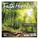 RED EMBER Faith Hope Love 2025 Wall Calendar 12 Month | 12" x 24" Open | Thick & Sturdy Paper | Bible Verse Calendar 2025 | Giftable Religious Calendar 2025 | Christian Calendar 2025