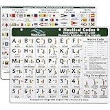 Nautical Flags and Codes Quick Reference Chart - Guide to Maritime Flag Signals, Morse Code, Phonetic Alphabet, and Flag Semaphore on 8.5" x 11" Waterproof Card - Perfect Sailing Book Companion