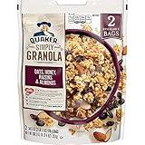 Quaker Natural Granola Oats, Honey, Raisins and Almonds - Two 34.5oz Bags, Set of 2