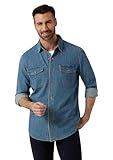 Chaps Men's Shirt - Comfort Stretch Button Down Denim Shirt - Casual Long Sleeve Collared Shirt for Men, M-XXL, Size Large, Vintage Blue Wash