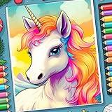 Adorable Rainbow Unicorn Coloring Book For toddlers Ages 3-8