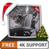 FREE Snowy Waterfall HD - Enjoy the beautiful scenery on your HDR 4K TV, 8K TV and Fire Devices as a wallpaper, Decoration for Christmas Holidays, Theme for Mediation & Peace