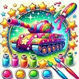 Tanks Coloring Book & Drawing App, Military Vehicles and History, Adventure Coloring