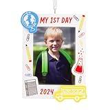 Hallmark My First Day School 2024 Photo Frame Christmas Ornament, Back to School Ornament for Tree