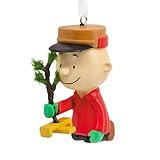 Hallmark Peanuts Charlie Brown Kneeling with Tree Christmas Ornament