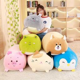 18-28CM Soft Animal Cartoon Pillow Cushion Cute Fat Dog Cat Totoro Penguins Pig Frog Plush Toy Stuffed Lovely Kids Birthyday Gift