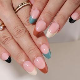 French Tip Press On Nails Almond Hot Pink Short Stick Fake Nails For Women Glue Different Sizes Soft Gel False Nail Kit Berry