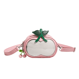 high street women chain zipper designer handbag red fruit shoulder bags woman pink crossbody cherry bag