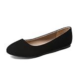 DREAM PAIRS Women's Sole-Simple Ballerina Walking Flats Shoes,Size 8.5,Black/Nubuck,Sole-Simple