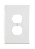 Leviton 1-Gang Duplex Device Receptacle Wallplate, Oversized, Thermoset, Device Mount, 88103, White
