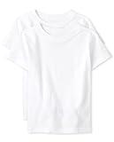 The Children's Place,Boys,Short Sleeve Undershirt,White -2 Pack,Large