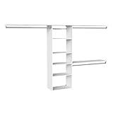 ClosetMaid SuiteSymphony Hanging Closet Kit Includes (1) Tower, (3) Closet Rods, (6) Shelves, and (3) Top Shelves w/Brackets, White