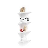 Mobili Fiver, Set of 4 Corner Shelves, Easy, Ashwood White, Made in Italy